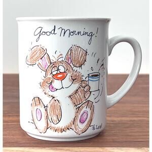 Bunny Good Morning Cartoon by a. Leaf Coffee Cup Message Mugs George Japan